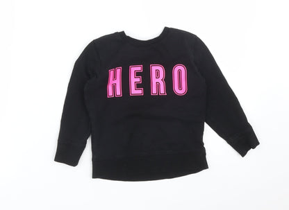 Preloved NEXT Girls Black   Pullover Sweatshirt Size 2-3 Years  - HERO - Front