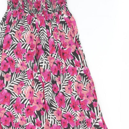 Preloved Peacocks Womens Pink Floral  A-Line  Size XS - Label