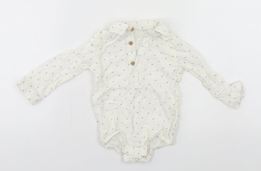 TU Baby White Geometric  Leotard One-Piece Size 9-12 Months