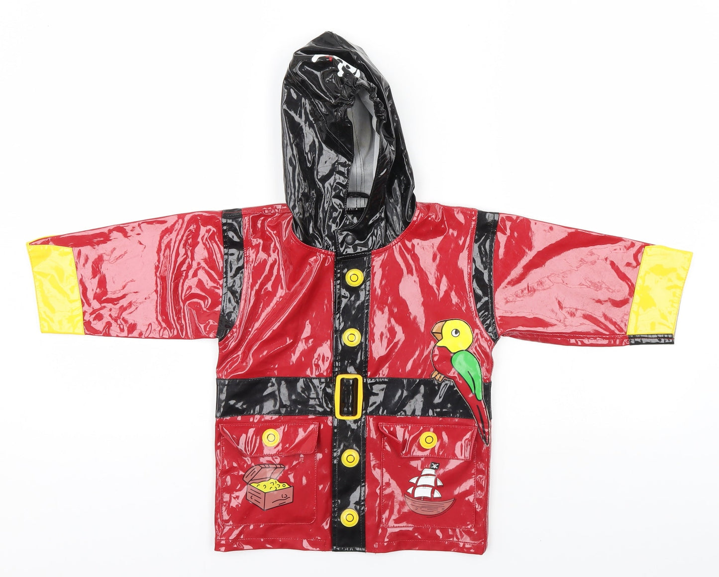 Preworn Boys Red   Rain Coat Coat Size S  - Pirates