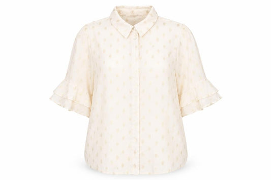Dorothy Perkins Womens Ivory Geometric  Basic Button-Up Size 16