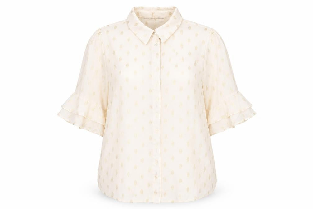 Dorothy Perkins Womens Ivory Geometric  Basic Button-Up Size 16