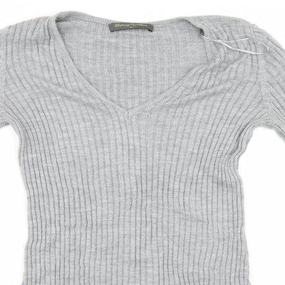 Preloved Blooming Marvellous Womens Grey Striped  Pullover Jumper Size 12 - Detail
