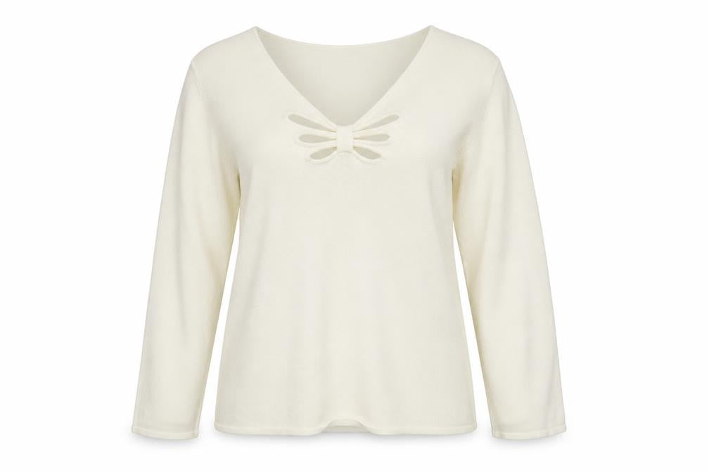 Nightingales Womens White  Knit Basic Blouse Size 14