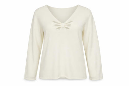Nightingales Womens White  Knit Basic Blouse Size 14
