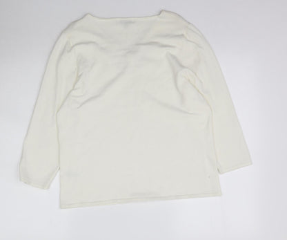 Nightingales Womens White  Knit Basic Blouse Size 14