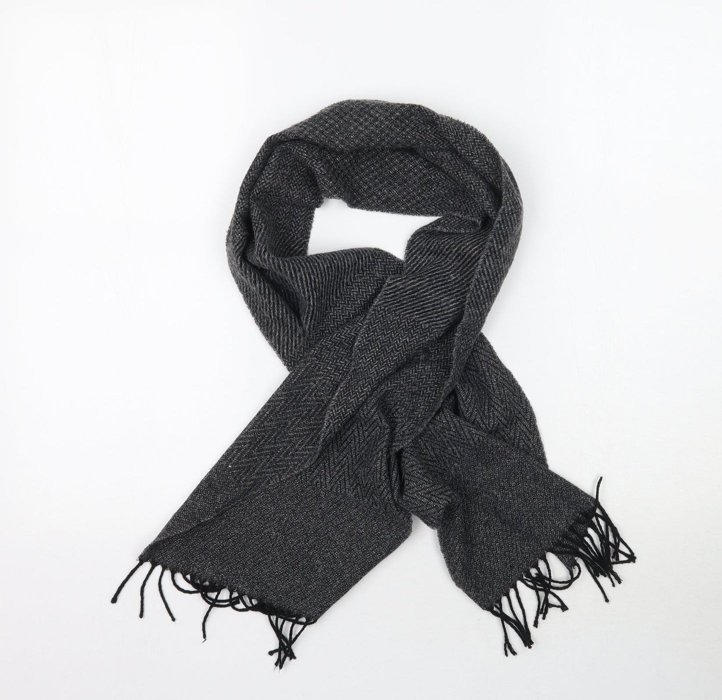 Preworn Unisex Grey  Knit Scarf  One Size