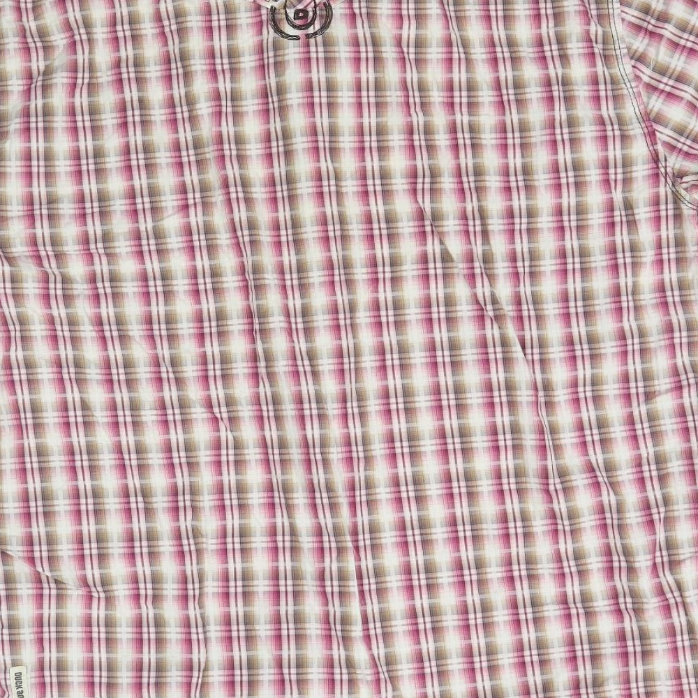 Duck and Cover Mens Multicoloured Plaid   Button-Up Size L