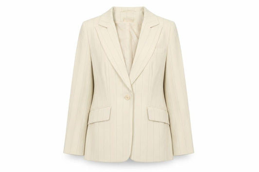 For Women Womens Beige Striped  Jacket Blazer Size 14