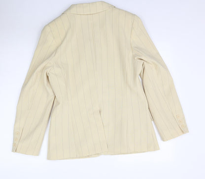 For Women Womens Beige Striped  Jacket Blazer Size 14