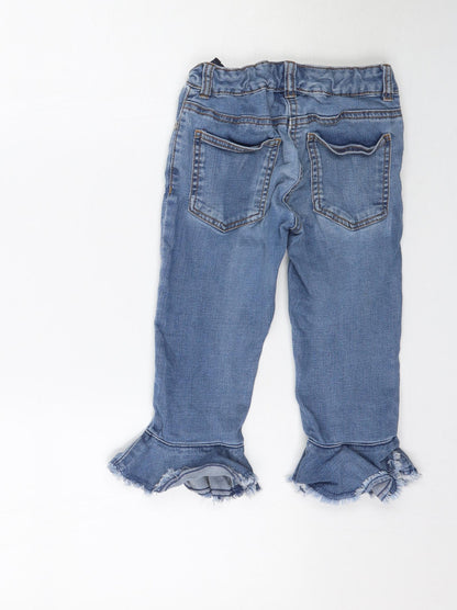 Preloved NEXT Girls Blue  Denim Flared Jeans Size 8 Years - Back