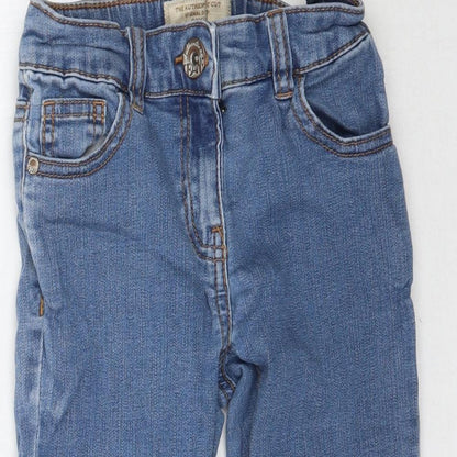 Preloved NEXT Girls Blue  Denim Flared Jeans Size 8 Years - Detail