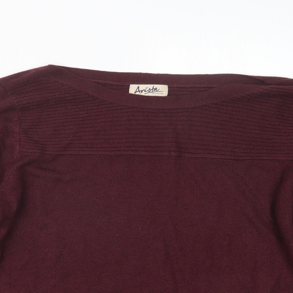 ARISTA Womens Purple  Knit Pullover Jumper Size 14