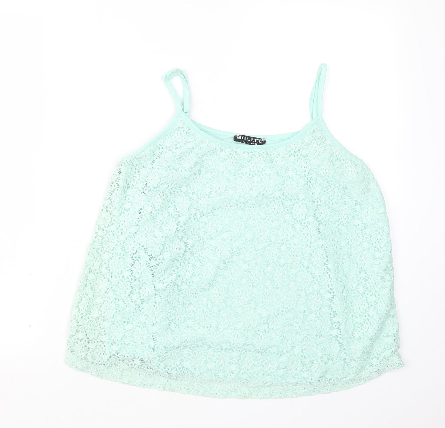 Select Womens Green  Lace Basic Blouse Size 14