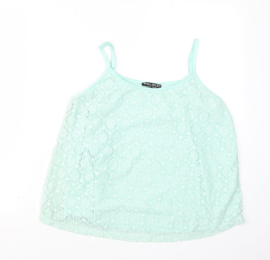 Select Womens Green  Lace Basic Blouse Size 14