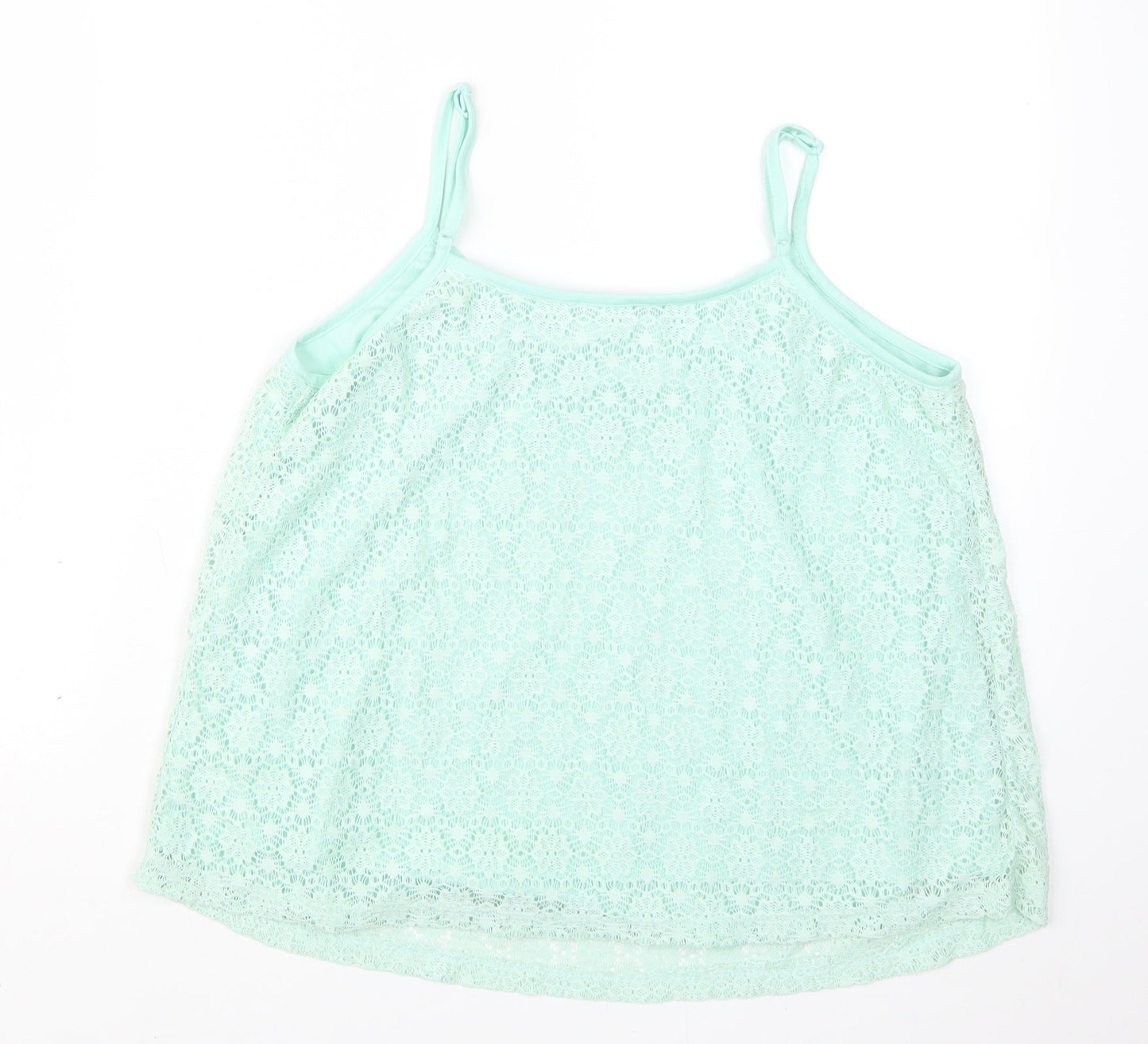 Select Womens Green  Lace Basic Blouse Size 14
