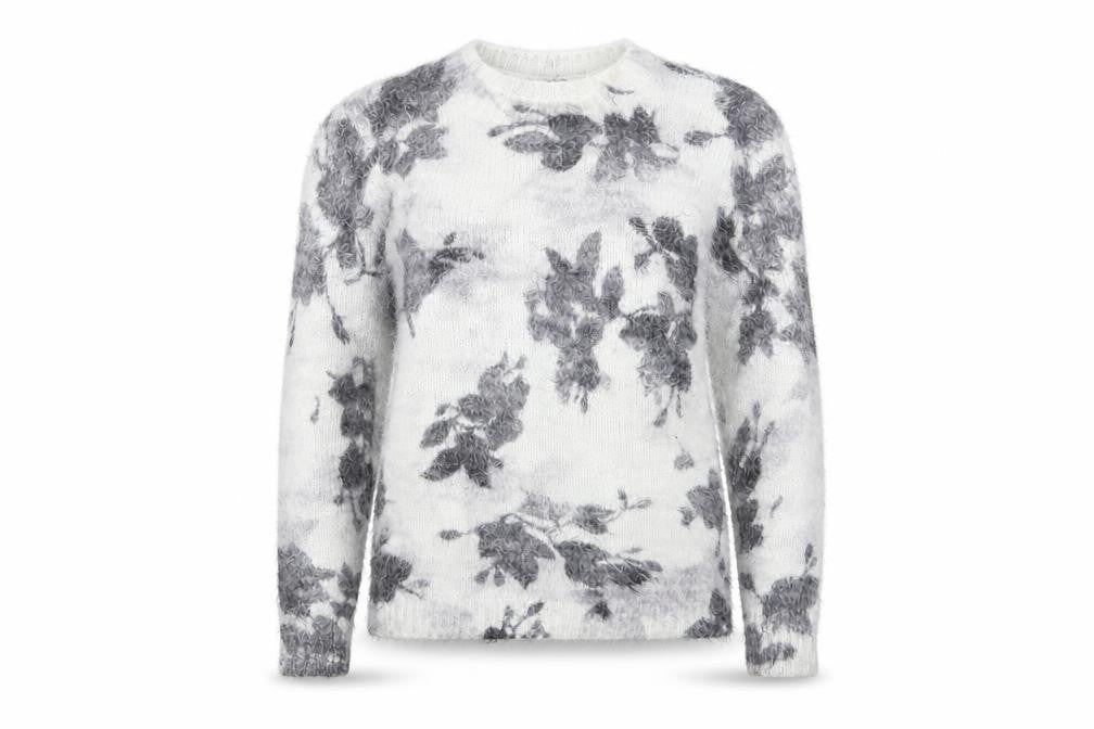 Miyoko Womens Grey Geometric  Pullover Jumper Size S