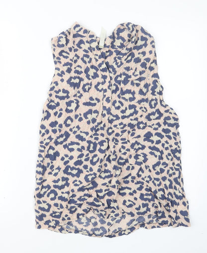 Preloved Stella Morgan Womens Blue Animal Print  Basic T-Shirt Size 10 - Front