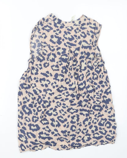 Preloved Stella Morgan Womens Blue Animal Print  Basic T-Shirt Size 10 - Back