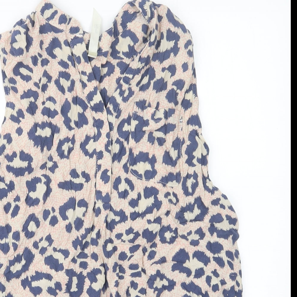 Stella Morgan Womens Blue Animal Print  Basic T-Shirt Size 10