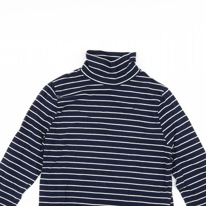 Preloved marks Womens Blue Striped  Basic T-Shirt Size 10 - Detail