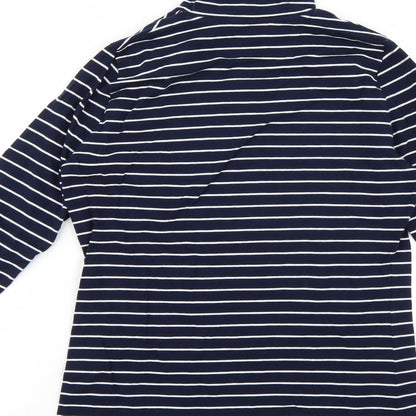 Preloved marks Womens Blue Striped  Basic T-Shirt Size 10 - Label
