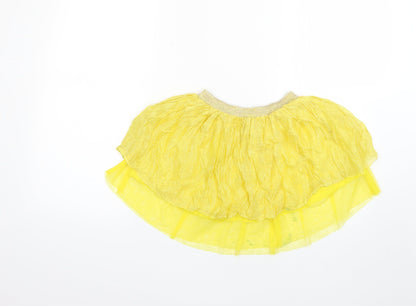 Mango Womens Yellow   Flare Skirt Size S