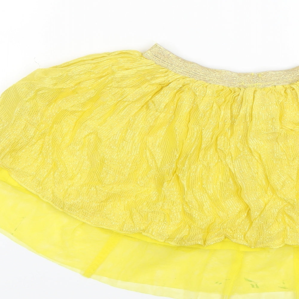 Mango Womens Yellow   Flare Skirt Size S