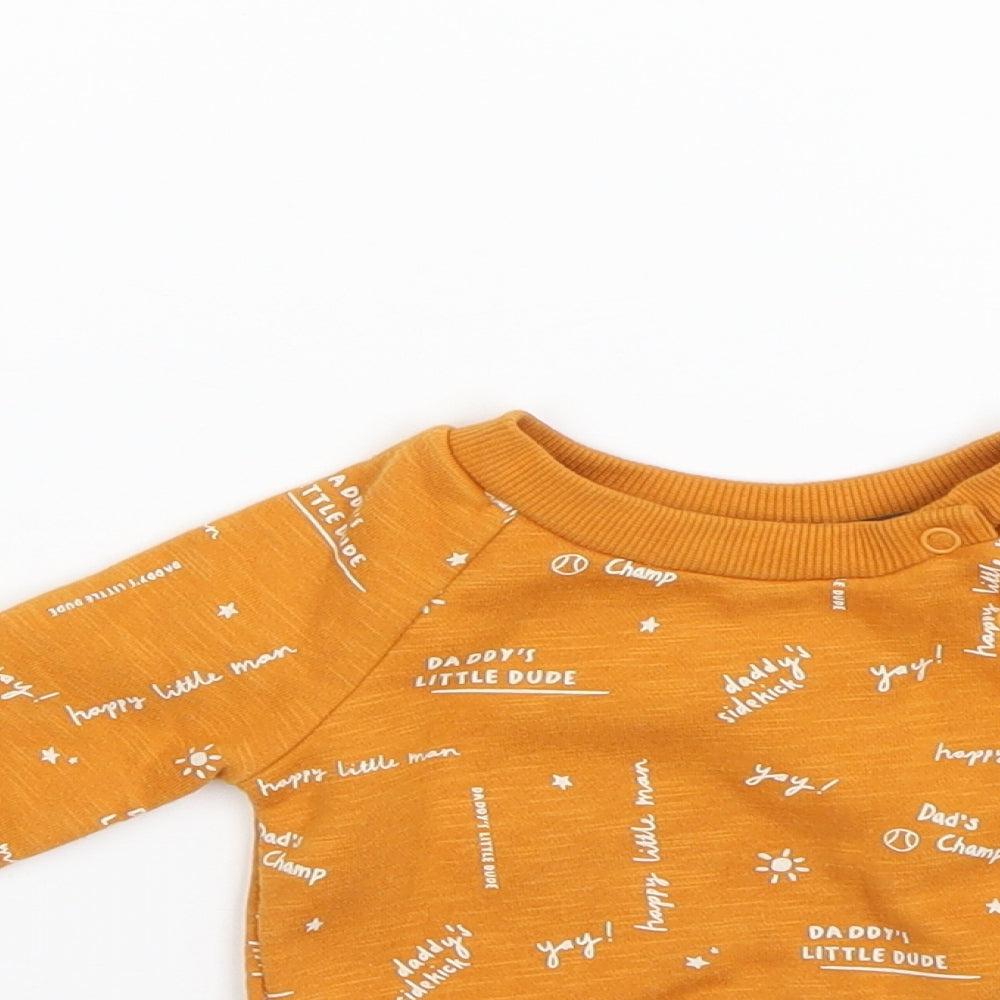 Primark Baby Yellow Geometric  Pullover Jumper Size 0-3 Months