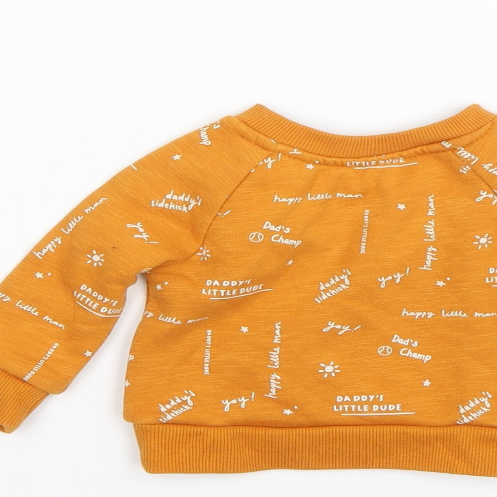 Primark Baby Yellow Geometric  Pullover Jumper Size 0-3 Months