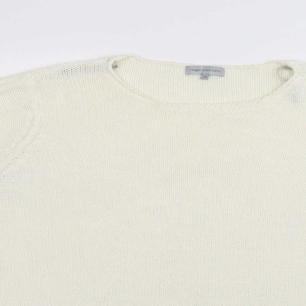 rogers+rogers Womens White   Pullover Jumper Size 20
