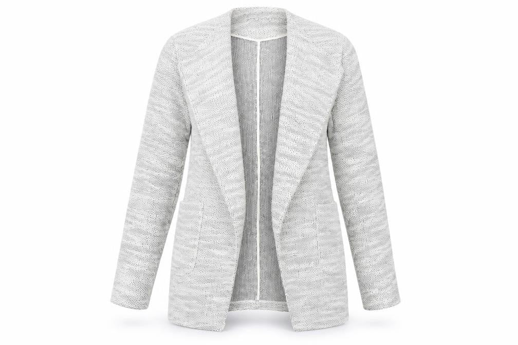 New Look Womens Ivory Herringbone  Jacket  Size 10