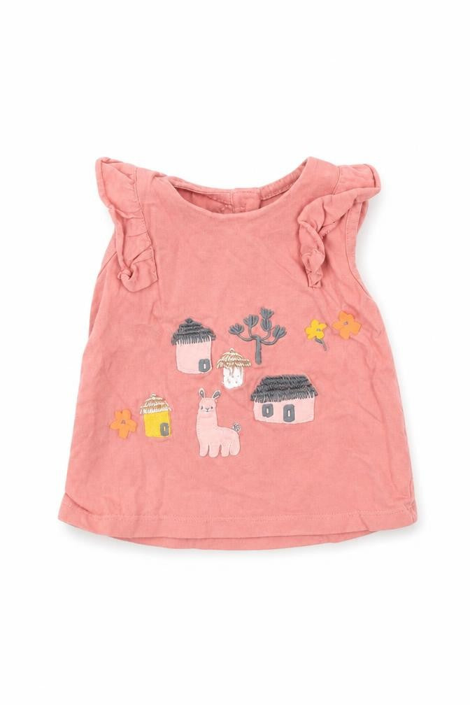M&s Girls Pink   Basic Blouse Size 0-3 Months