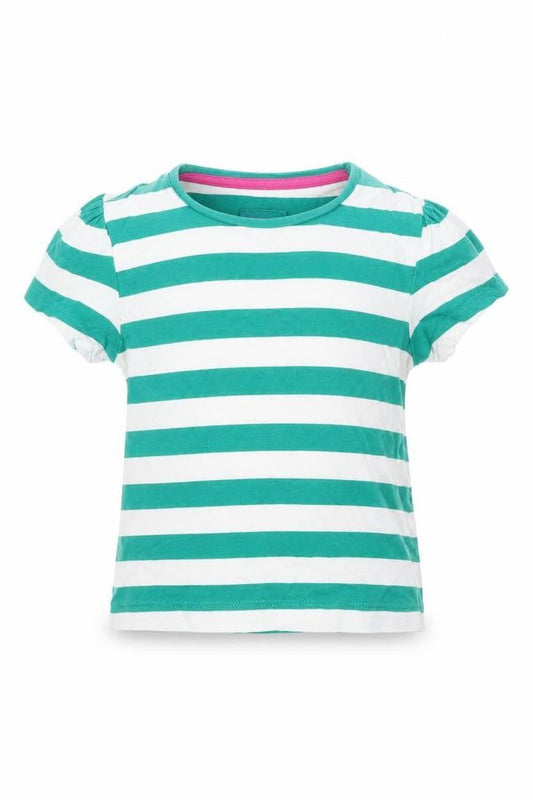 Tu Girls Green Striped  Basic T-Shirt Size 2 Years