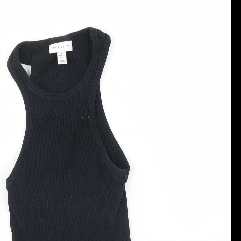 Topshop Womens Black   Basic Tank Size 6