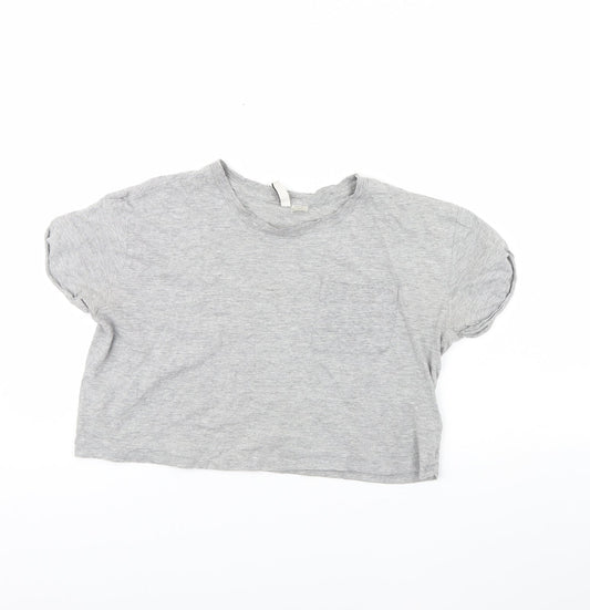 Divided Womens Grey   Cropped T-Shirt Size S