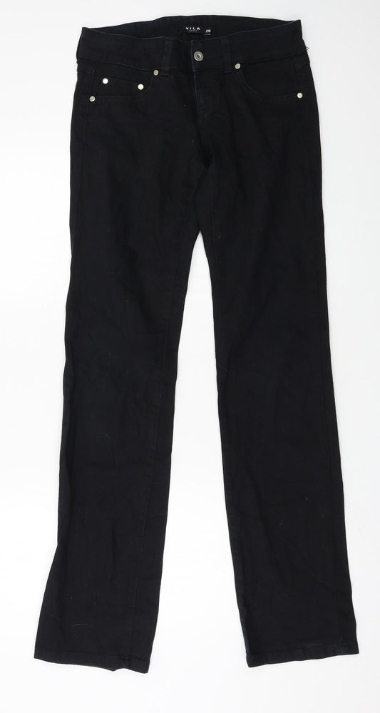 VILA Womens Black  Denim Straight Jeans Size 29 in L33 in