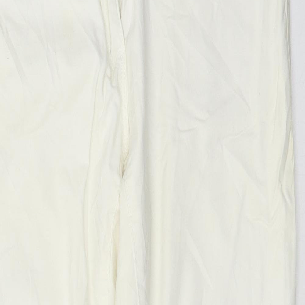 H&M Womens Ivory  Denim Skinny Jeans Size 14 L26 in