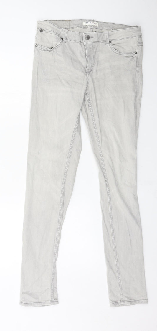 Lindex Womens Grey  Denim Skinny Jeans Size 30 in L32 in