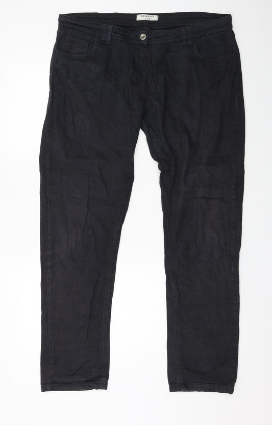 RESERVED Womens Grey  Denim Straight Jeans Size 14 L20 in
