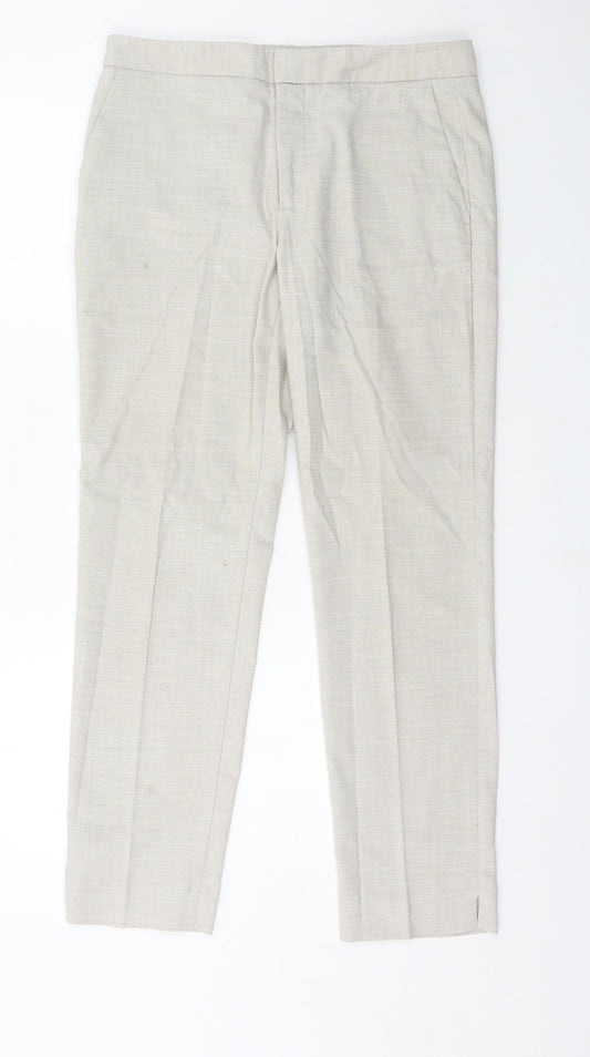 Zara Womens Ivory   Trousers  Size 8 L27 in