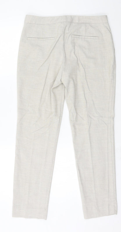 Preloved Zara Womens Ivory   Trousers  Size 8 L27 in - Back