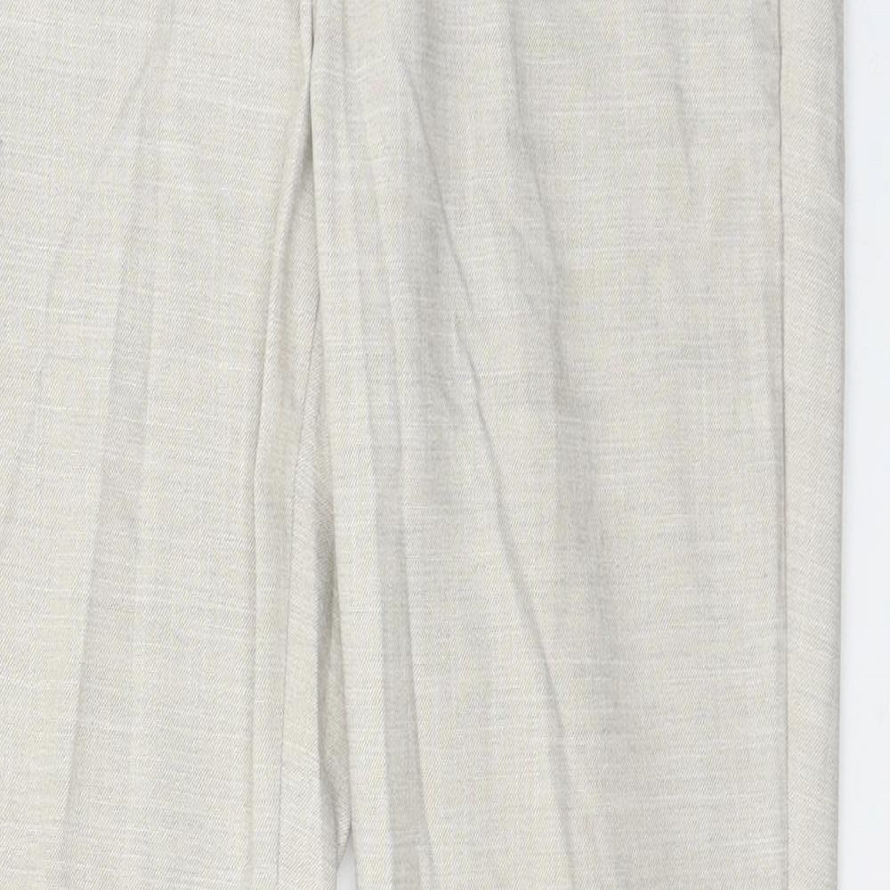Zara Womens Ivory   Trousers  Size 8 L27 in