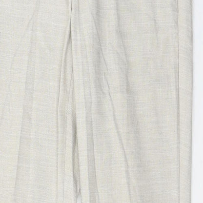 Preloved Zara Womens Ivory   Trousers  Size 8 L27 in - Detail