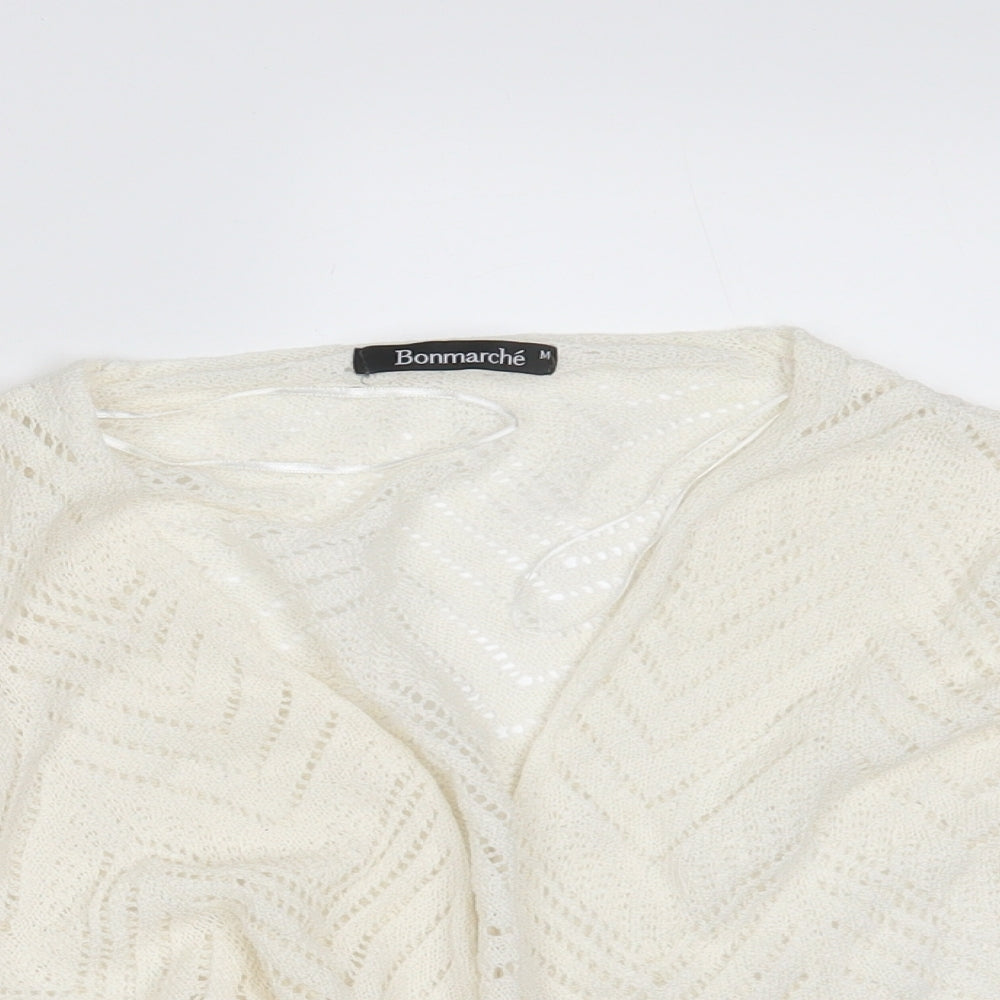 Bonmarché Womens Ivory   Wrap Jumper Size M