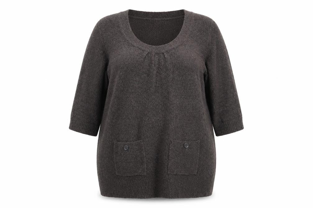 M & Co. Womens Brown  Knit Pullover Jumper Size 2XL