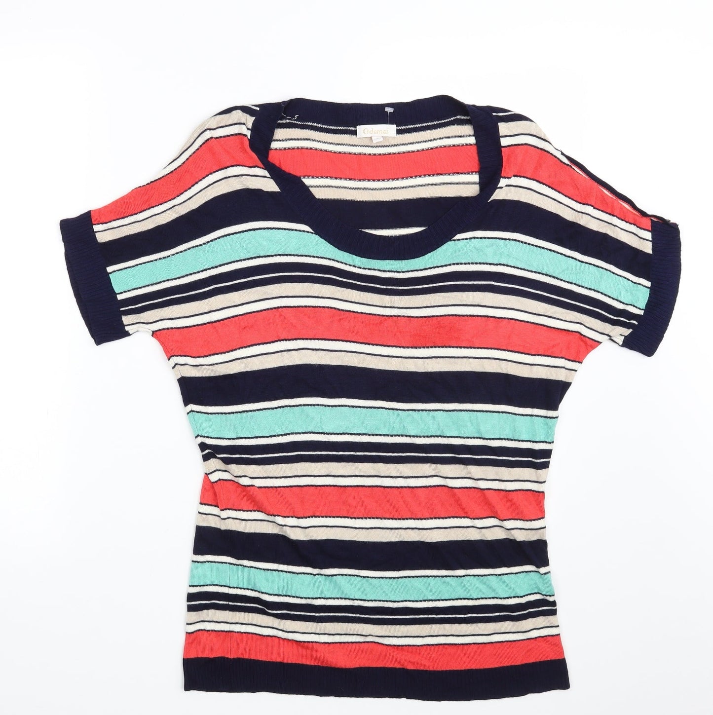Odemai Womens Multicoloured Striped Rayon Pullover Sweatshirt One Size  - Size US 2