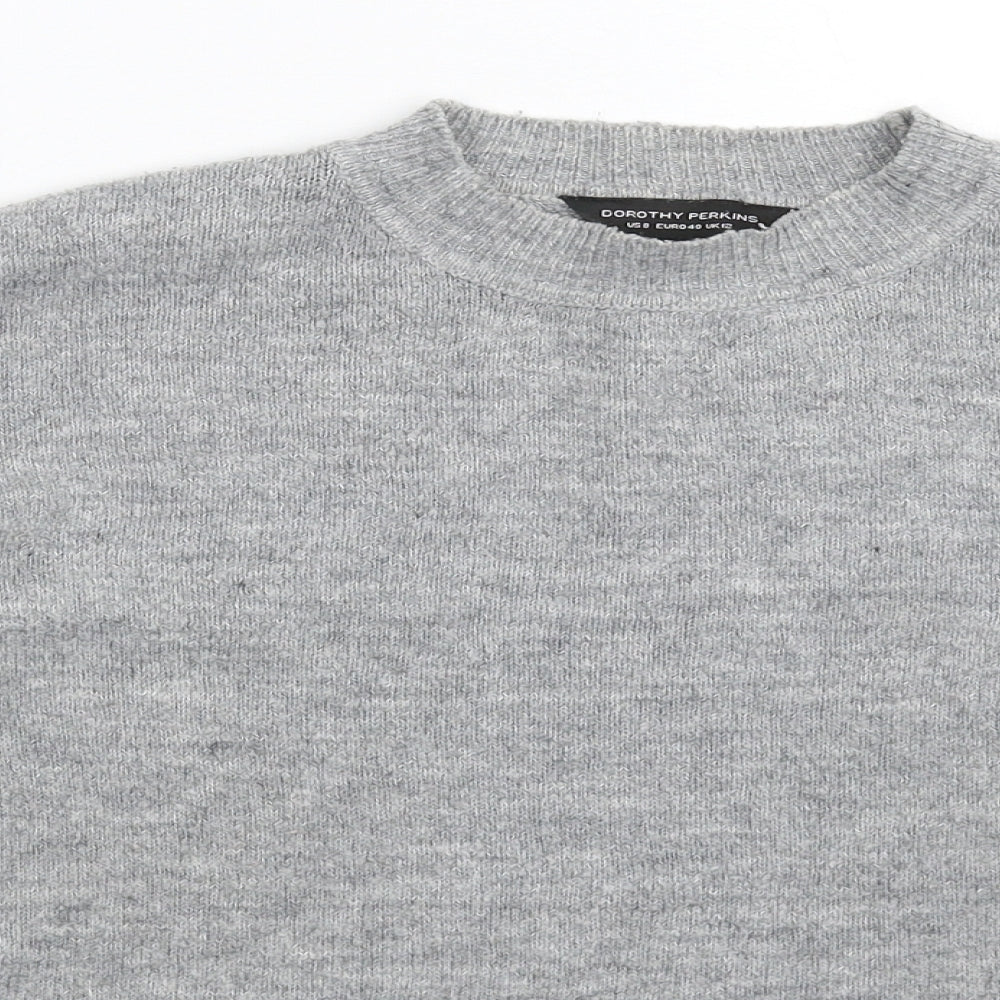 Dorothy Perkins Womens Grey  Knit Pullover Jumper Size 12