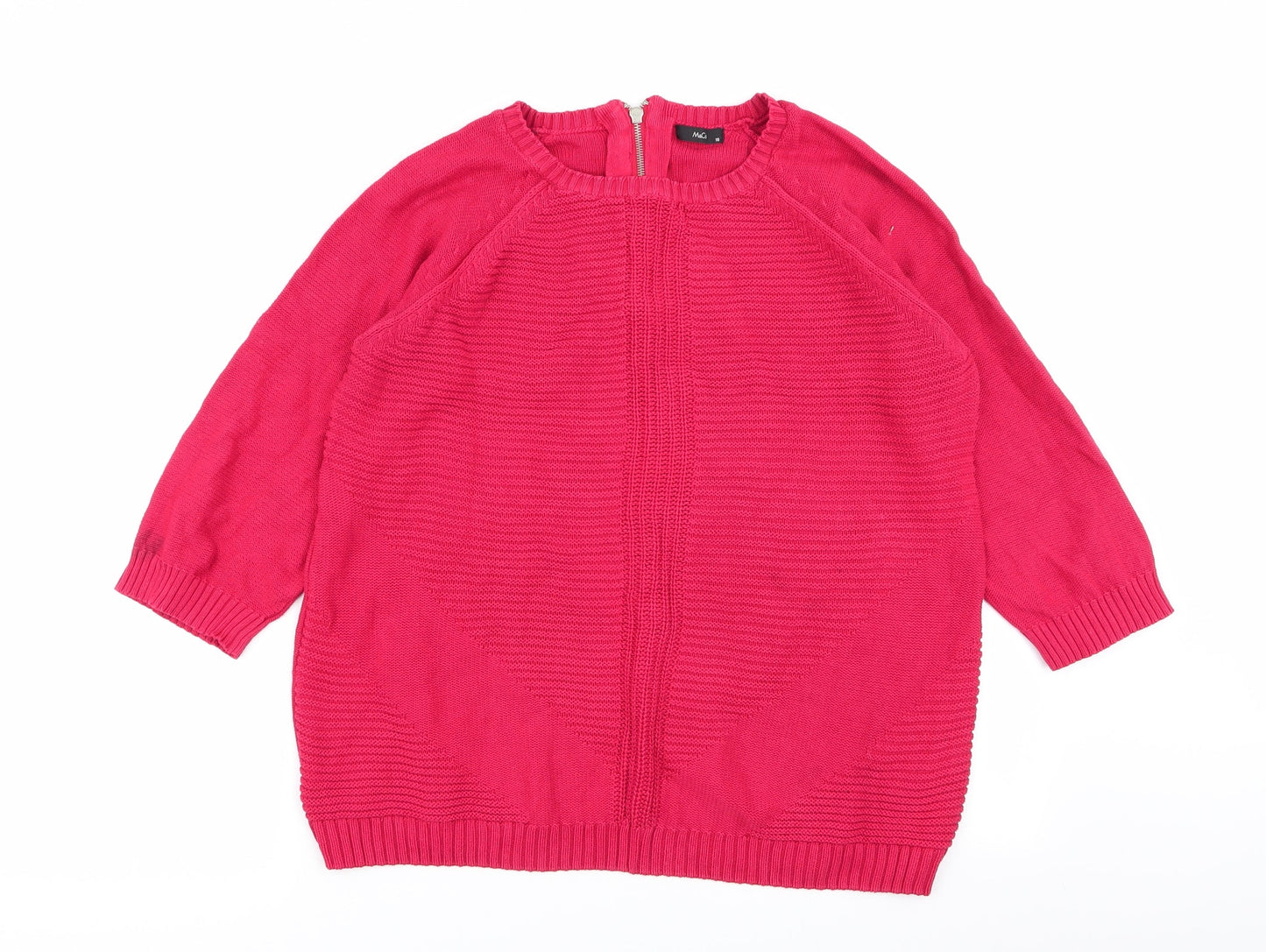 M&Co Womens Red   Pullover Jumper Size 18