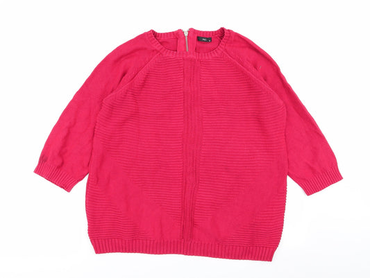 M&Co Womens Red   Pullover Jumper Size 18